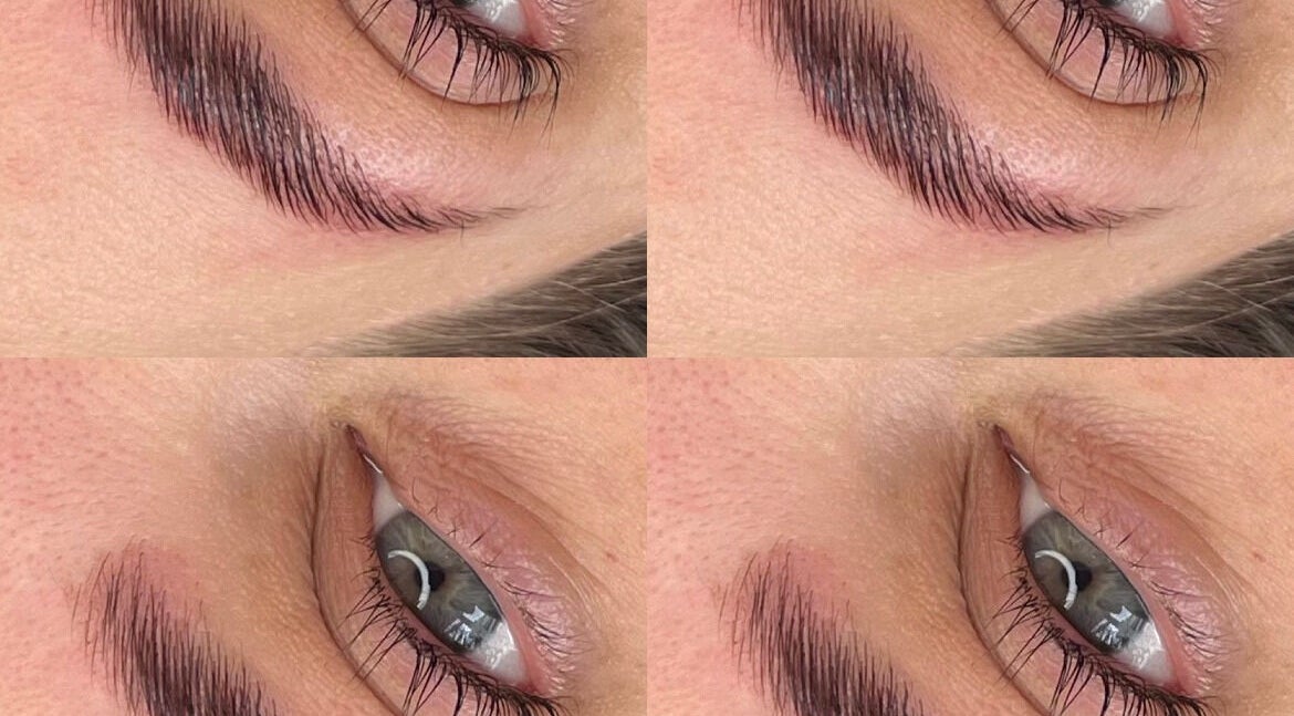 Close-up of shaped eyebrows at Beautycave41, Halesowen, England, GB showcasing expert grooming.