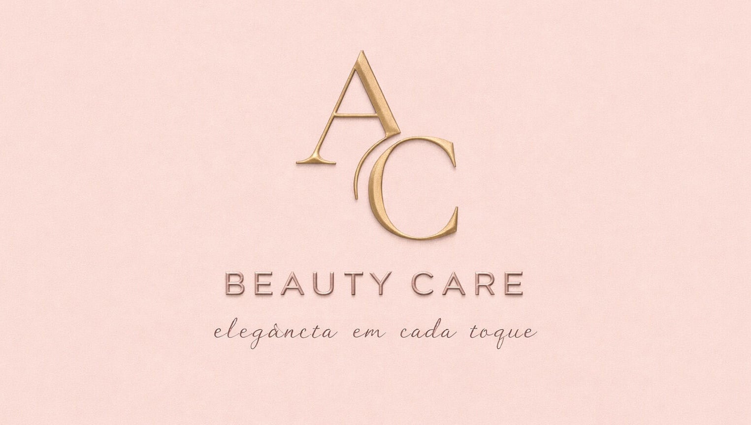 Logotipo de AC Beauty Care em fundo rosa claro, Setúbal, Setúbal, PT.