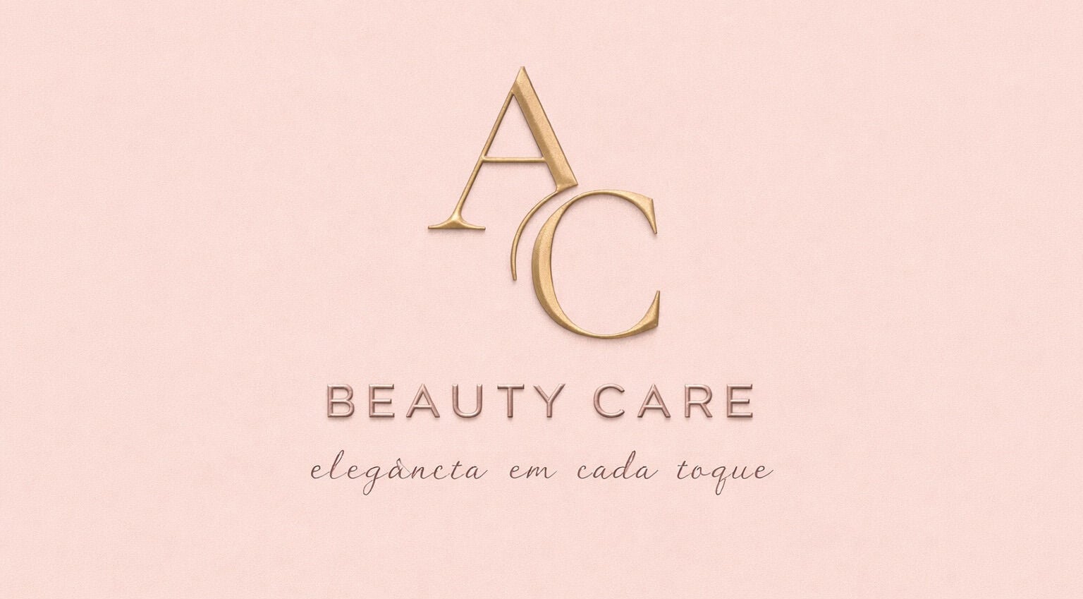 Logotipo de AC Beauty Care em fundo rosa claro, Setúbal, Setúbal, PT.
