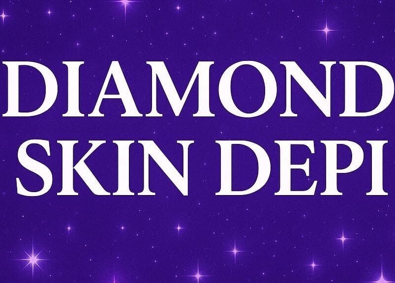 Diamond_skin_depi logo on purple starry background, Concepción Del Uruguay, Entre Ríos, AR.