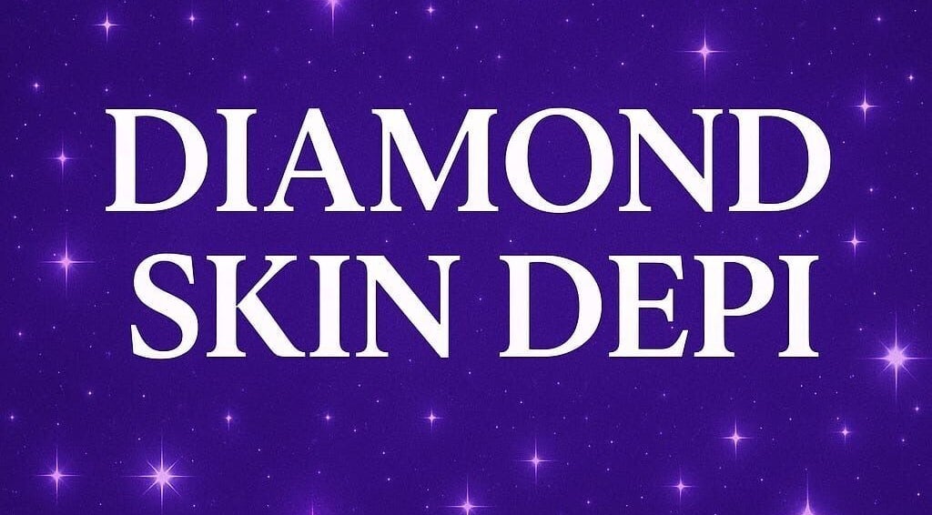 Diamond_skin_depi logo on purple starry background, Concepción Del Uruguay, Entre Ríos, AR.