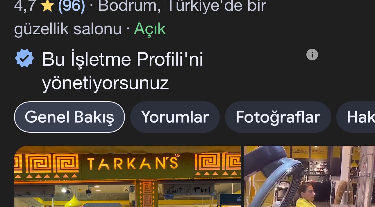 Interior of TARKAN’S LONDON PROFESSIONAL HAIRDRESSER in Muğla, Muğla, TR showcasing modern salon design.