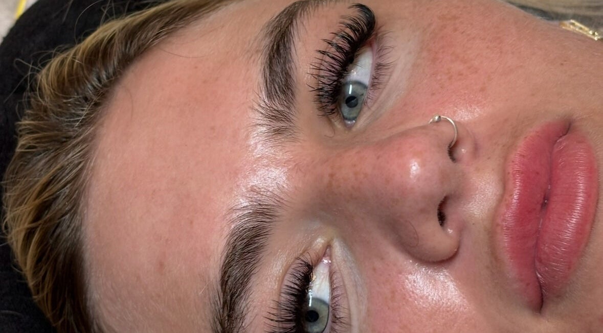 Close-up of styled lashes at 🦋 LASHED BY EVIE 🦋 in Birkenhead, England, GB.
