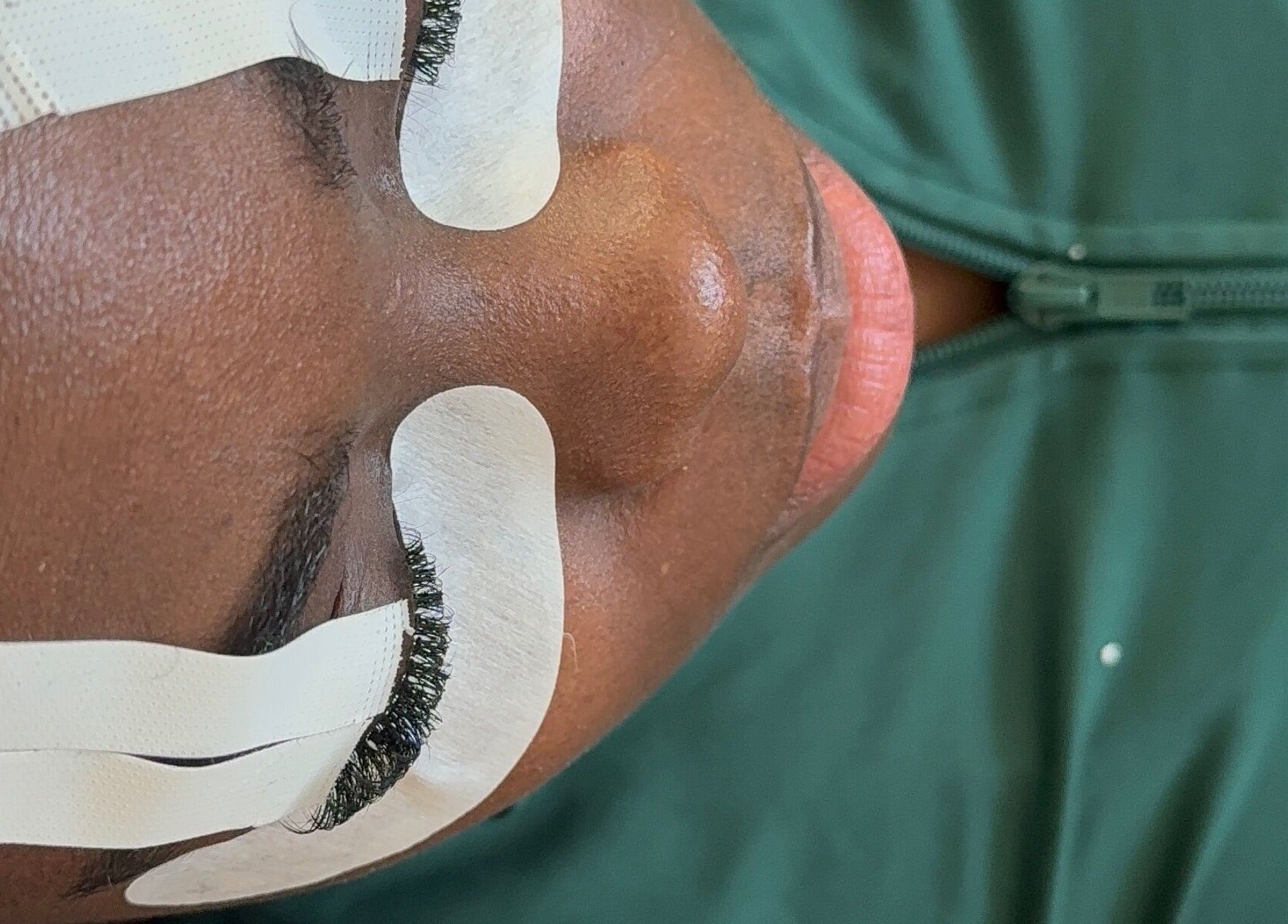 Close-up of eyelash extension process at Eyelashes_by_san, Greater Sudbury, Ontario, CA.