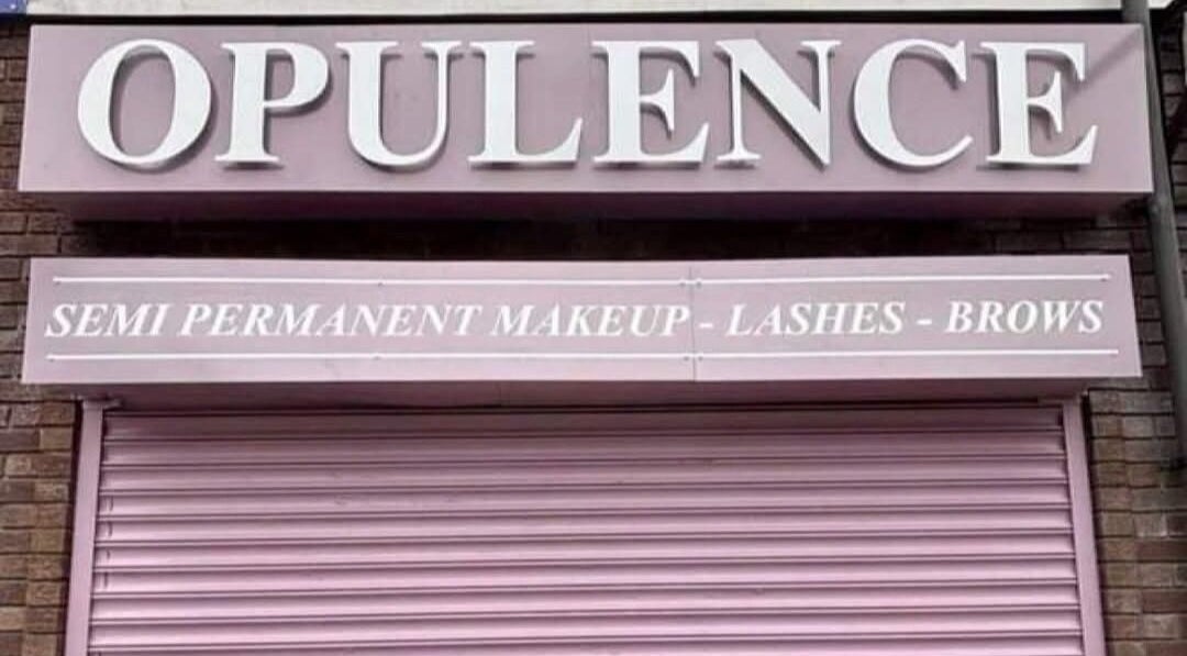 Entrance of The Healing Touch in Sunderland, England, showcasing the opulent beauty services sign.