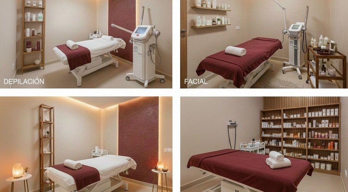 Sala de tratamientos de EDELÉ WELLNESS STUDIO en Alacant, Comunidad Valenciana, ES, con camillas y equipo moderno.