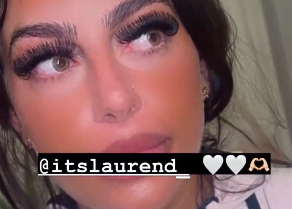 Close-up of stylish lashes enhanced at Glam vibes newry, Camlough, Northern Ireland, GB.