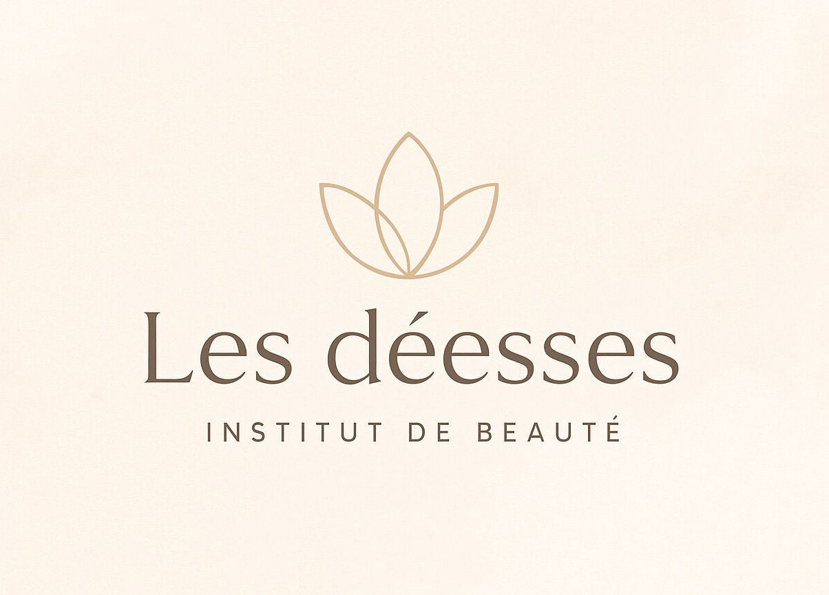 Logo de Les déesses Institut, Épretot, Normandie, FR avec une fleur stylisée.