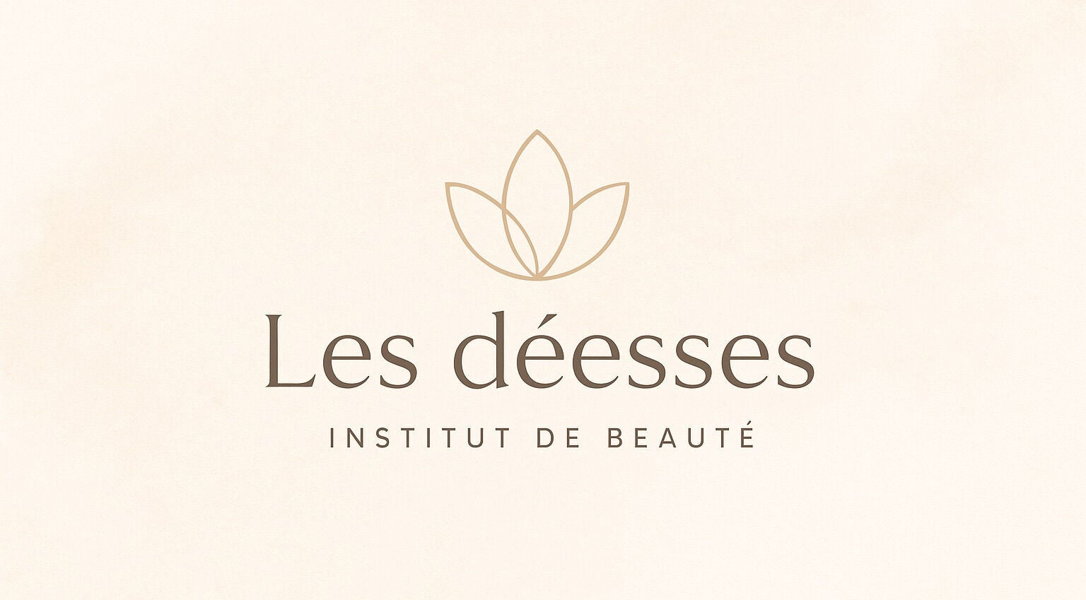 Logo de Les déesses Institut, Épretot, Normandie, FR avec une fleur stylisée.