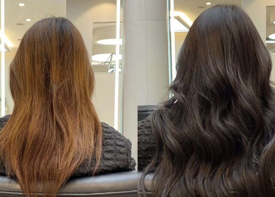 Adelaide Hair Extensions在南澳大利亚阿德莱德前后秀发变化效果。