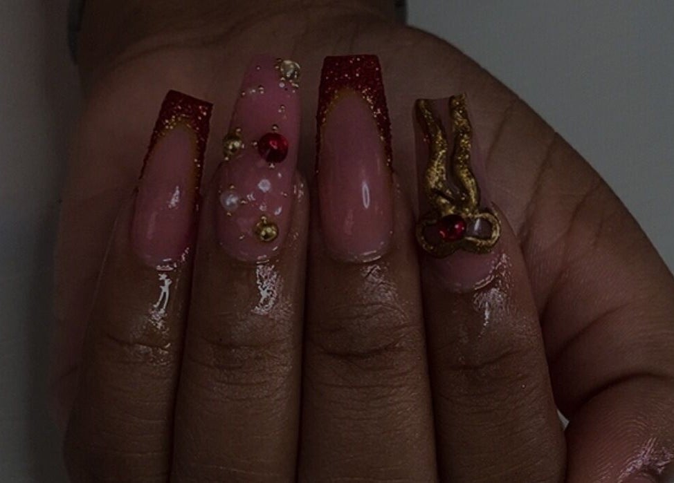 Exquisite nail art with gold decorations at Red Cutex, Saint George, Saint George, BB.