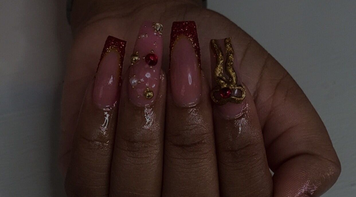 Exquisite nail art with gold decorations at Red Cutex, Saint George, Saint George, BB.