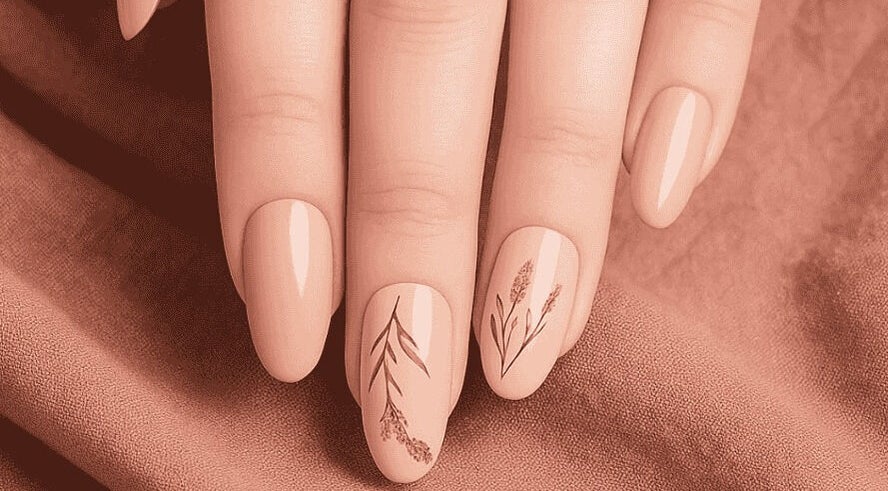 Elegant floral nail art by Ana Pilotto Beauty in Southport, Queensland, AU.