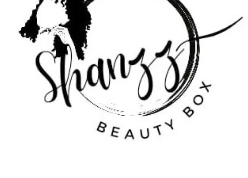 Shanzz_beauty_box logo in Oistins, Christ Church, BB with a stylized silhouette and elegant script.