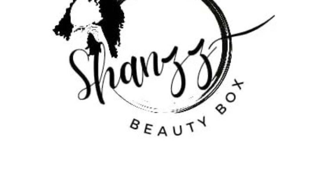 Shanzz_beauty_box logo in Oistins, Christ Church, BB with a stylized silhouette and elegant script.