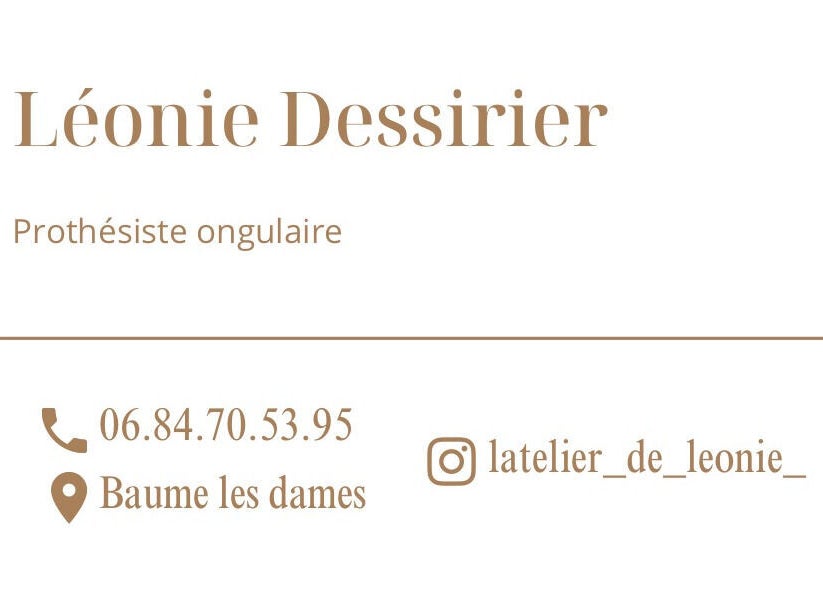 Carte de visite de L’atelier de Léonie à Baume-les-dames, Bourgogne-franche-comté, FR.