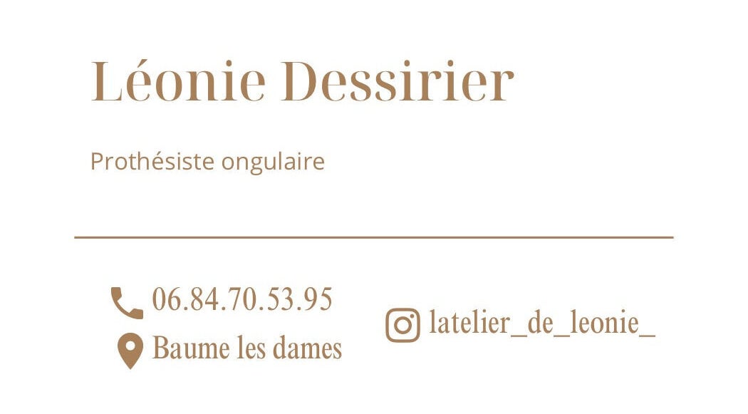 Carte de visite de L’atelier de Léonie à Baume-les-dames, Bourgogne-franche-comté, FR.