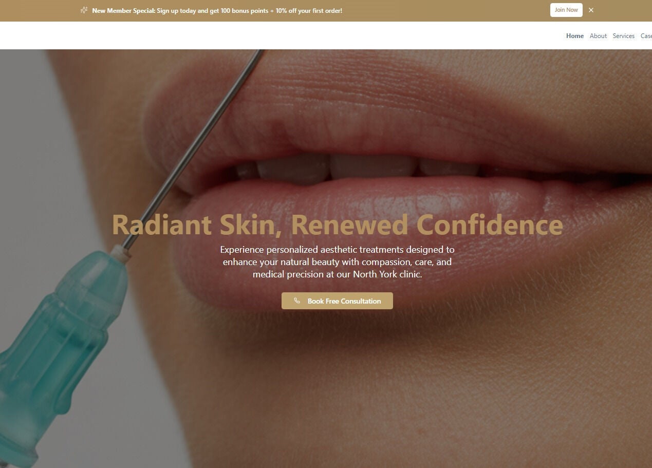 Close-up of lip filler treatment at Aria Medical Aesthetics in Toronto, Ontario, CA.