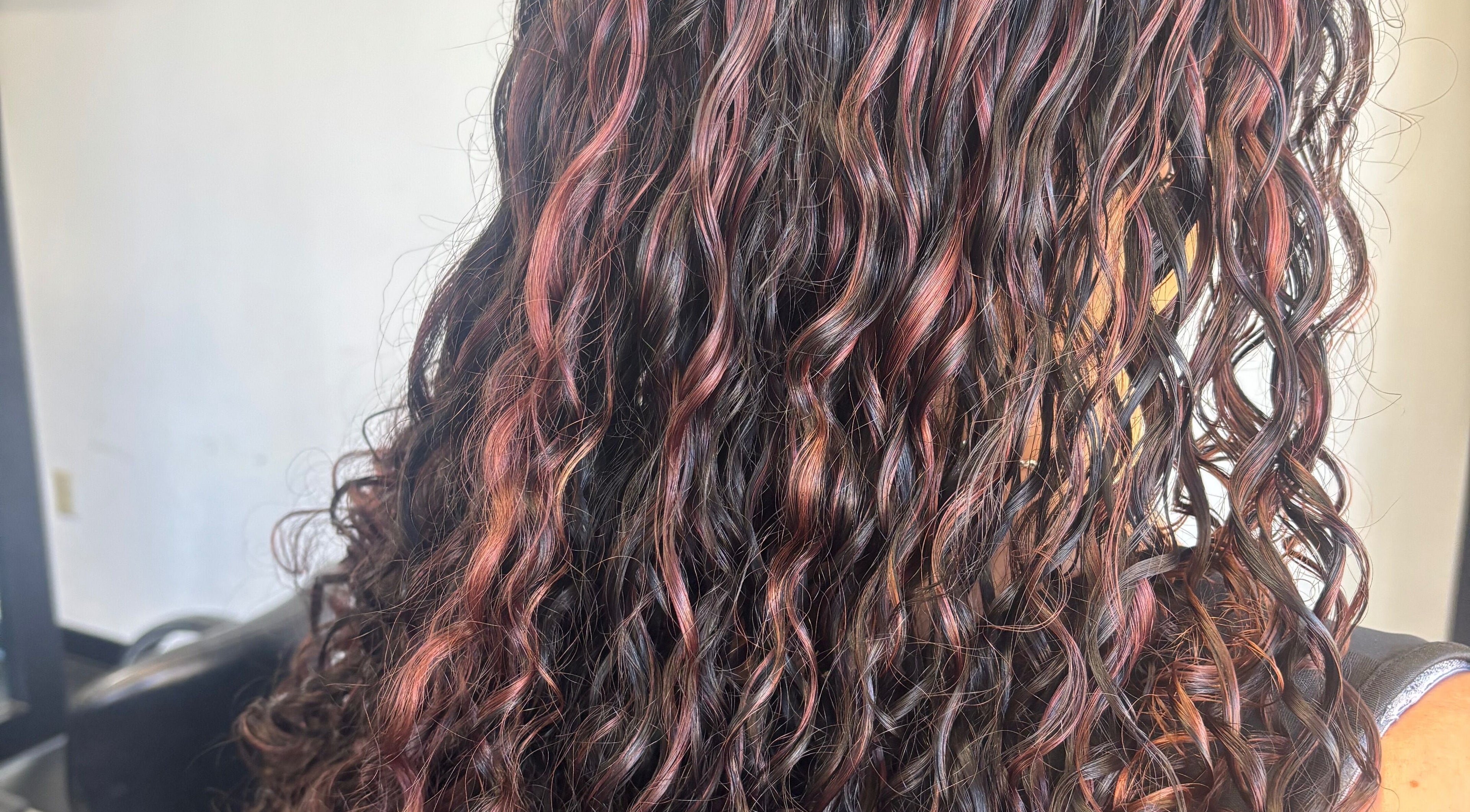 Close-up of styled wavy hair at Hair Love by Taryn, Lakeland, Florida, US.