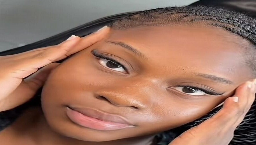 Model showcasing lash extensions at Dijamil luxury lash, Karu, Nasarawa, NG.