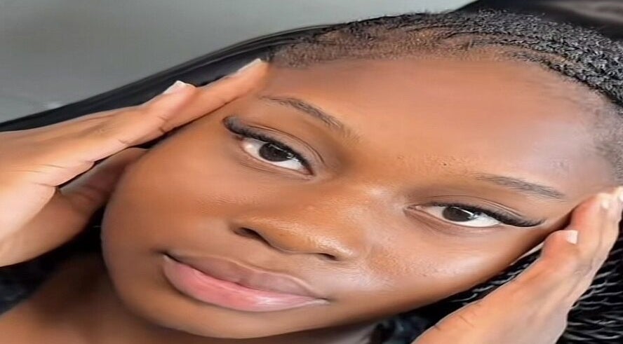 Model showcasing lash extensions at Dijamil luxury lash, Karu, Nasarawa, NG.