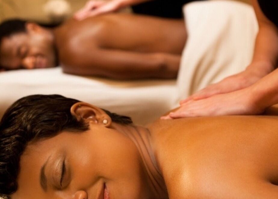 Couples enjoying a relaxing massage at Velour South in Atlanta, Georgia, US.