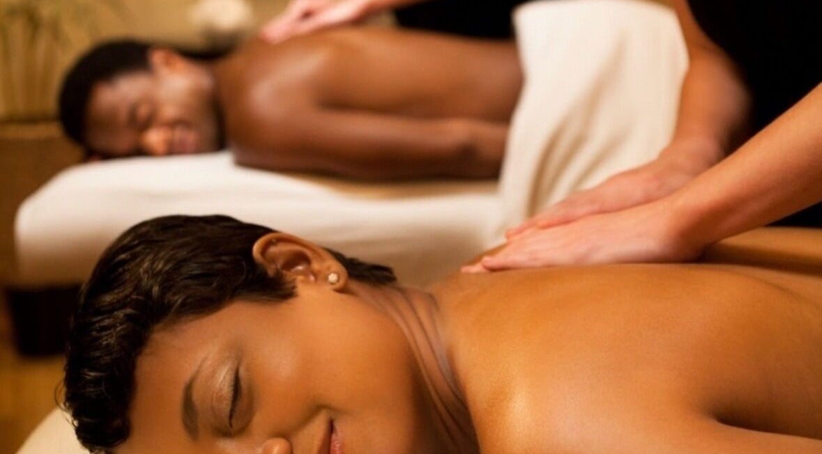 Couples enjoying a relaxing massage at Velour South in Atlanta, Georgia, US.