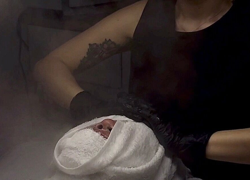 Relaxing facial steam treatment at M.N.M Beauty Bar, Roselands, New South Wales, AU.