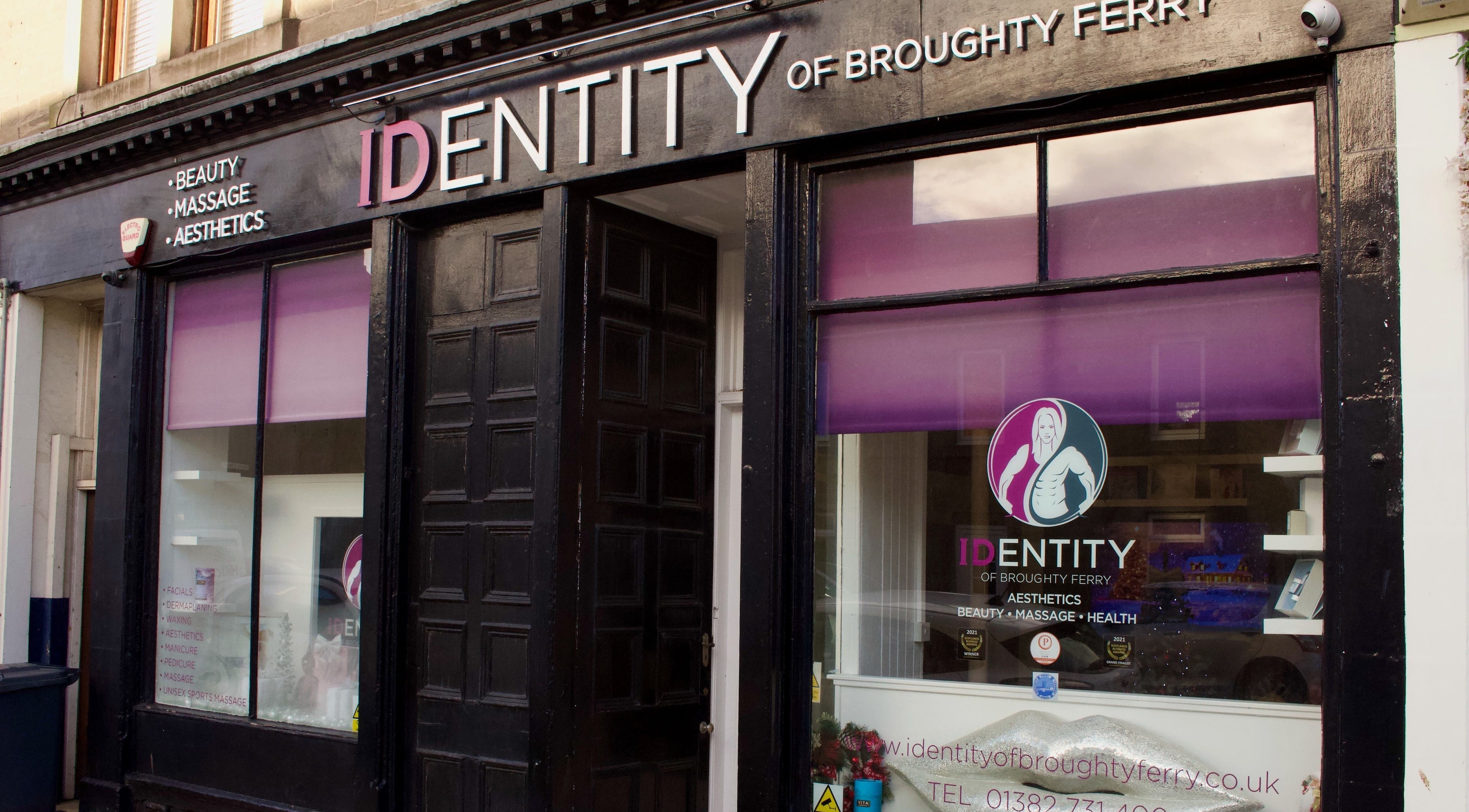 Front view of Identity of Broughty Ferry, a chic salon in Dundee, Scotland, GB, offering beauty and wellness services.