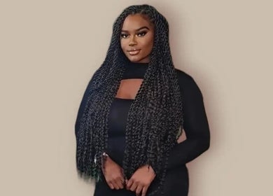 Woman with long, elegant braids at By Resiân, Coventry, England, GB, showcasing beauty and style.