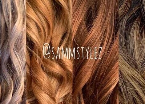 Diverse hair colors and textures styled at Sammstylez in San Antonio, Texas, US.
