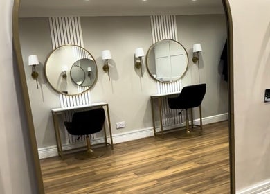 Stylish salon mirrors at Grace Hunter Hair and Makeup in Stockton-on-tees, England, GB.