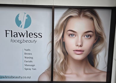 Signage of Flawless Face and Beauty Wellington featuring beauty services in Wellington, Wellington, NZ.