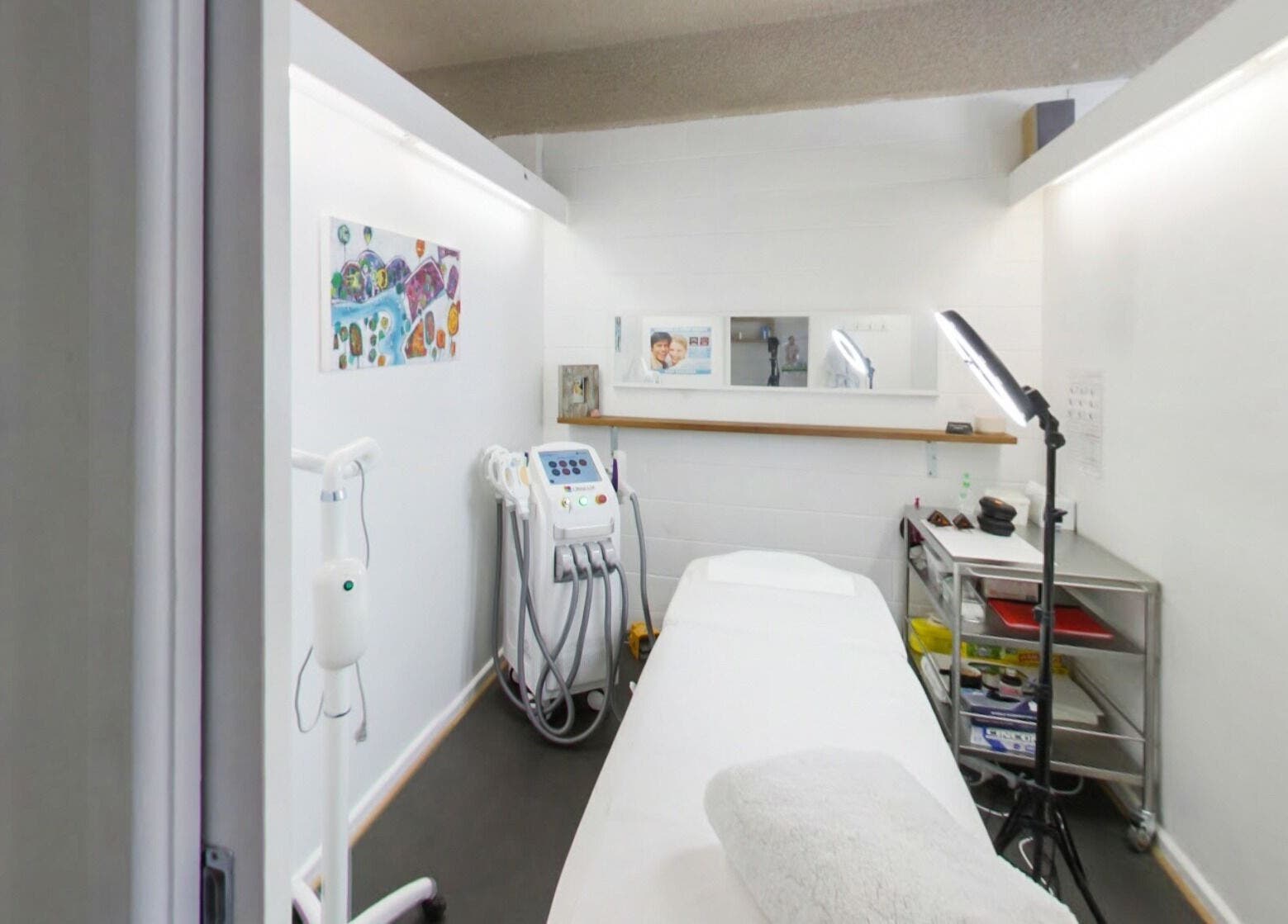 Treatment room at Venus Artistry Brow and Lash Studio, Sydney, New South Wales, AU, with equipment and decor.