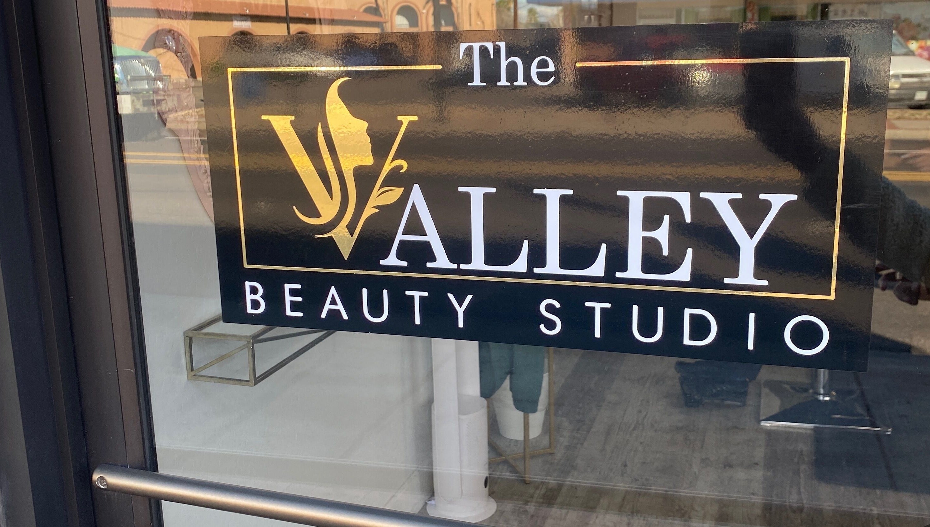 KV Skin Studio entrance sign, Glendale, Arizona, US.