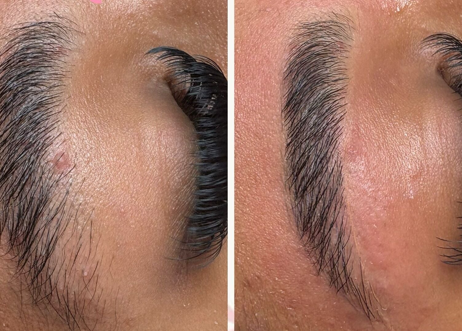 Eyebrow transformation before and after at KV Skin Studio, Glendale, Arizona, US. Enhance your look today.