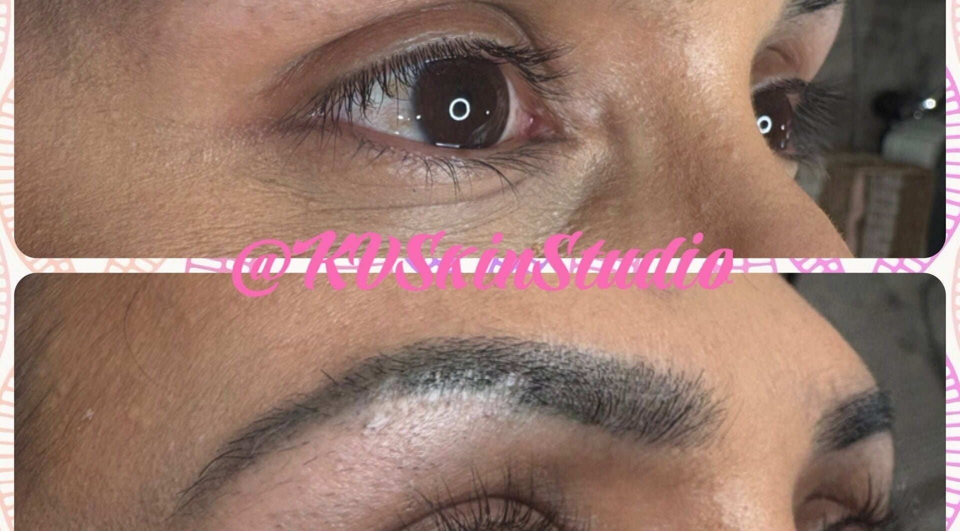 Expert eyebrow transformation at KV Skin Studio, Glendale, Arizona, US showcasing flawless arches.