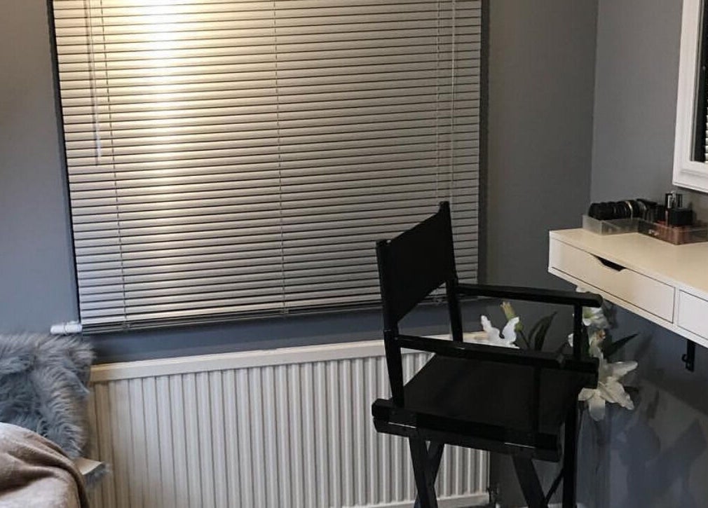 Cozy beauty corner with mirror and chair at By Sophie Louise, Colchester, England, GB.