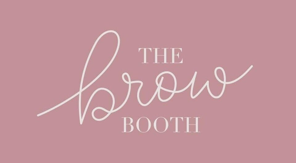Logo of The Brow Booth, a beauty venue in Sheffield, England, GB, with elegant pink and white design.