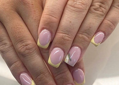 Stylish lemon-themed nails at Allure Beauty 🤍, Carrick-on-Shannon, County Leitrim, IE.