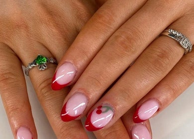 Elegant red-tipped nails at Allure Beauty | By Ash, Carrick-on-shannon, County Leitrim, IE.