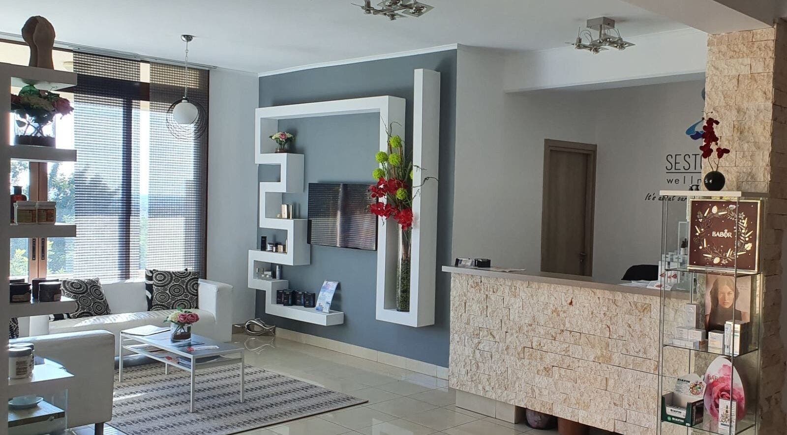 Elegant reception area at Sesto Senso Wellness Care, Limassol, Limassol, CY with modern decor and soothing ambiance.