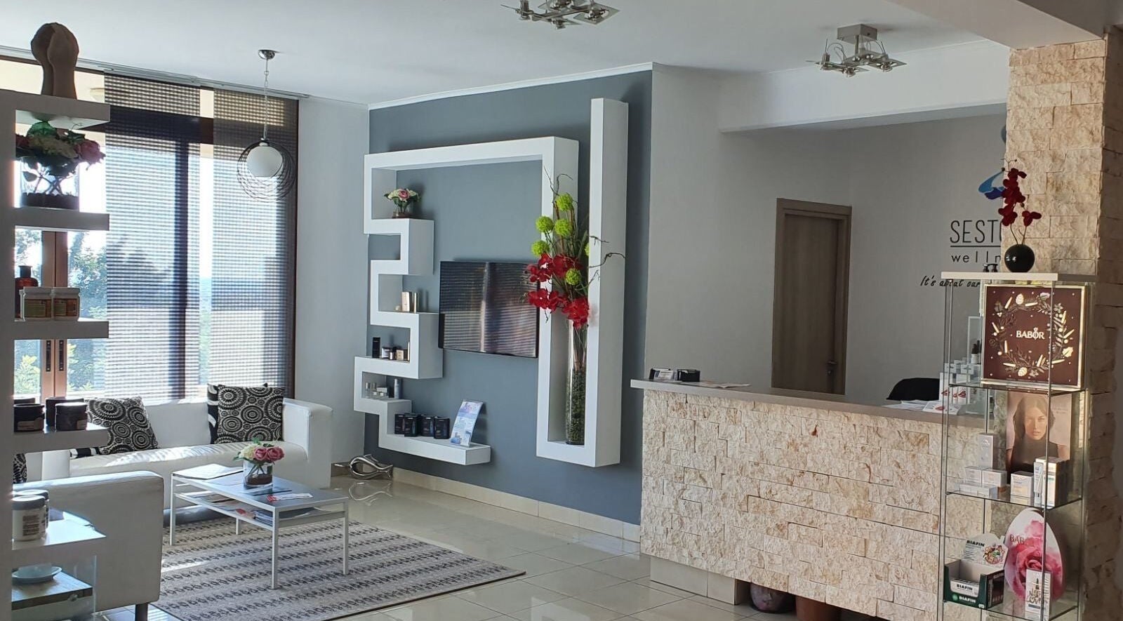 Elegant reception area at Sesto Senso Wellness Care, Limassol, Limassol, CY with modern decor and soothing ambiance.