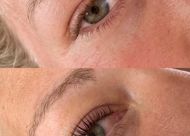 Eyelash enhancement at B Yo Uty Hair and Beauty Mobile Service, London, England, GB.