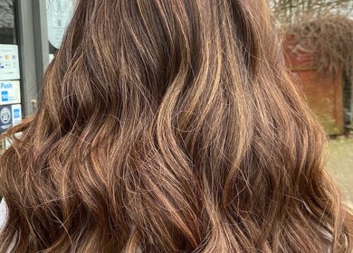 Elegant wavy hairstyle by B Yo Uty Hair and Beauty Mobile Service in London, England, GB.