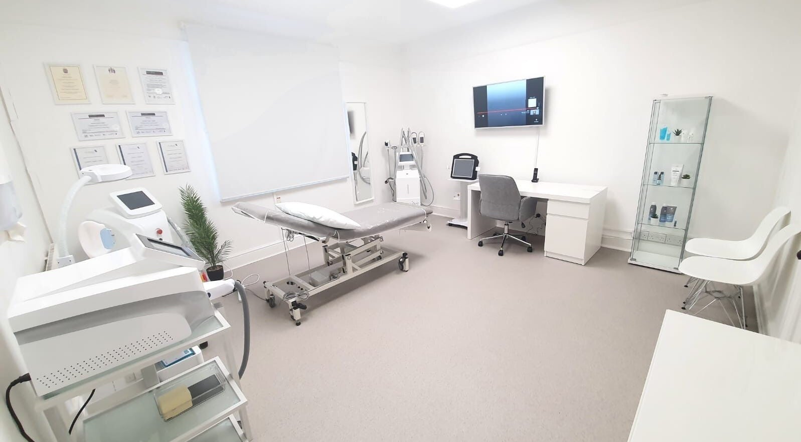 Dermacore Laser, Skin & Body Clinic's modern treatment room in Telford, England, GB.