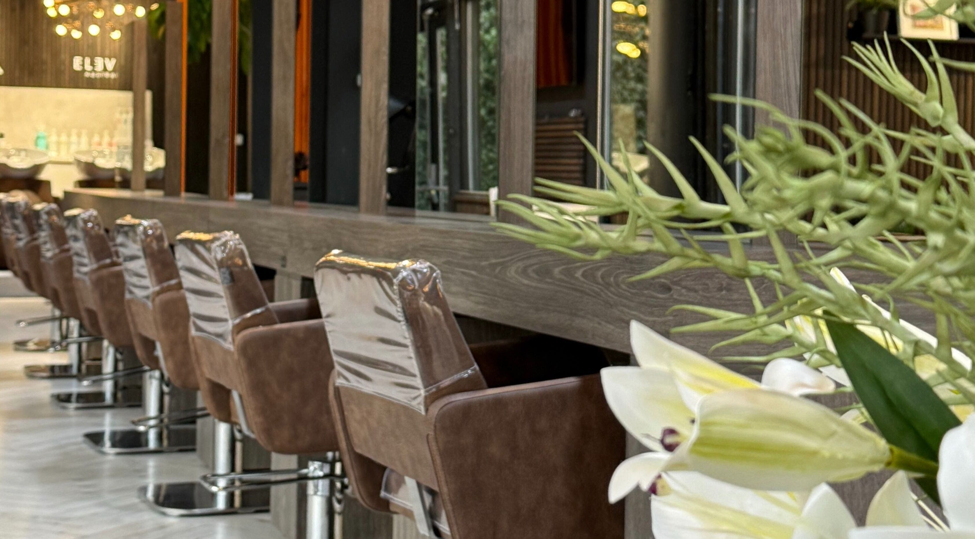 Stylish seating at Elite Hair Extensions, Dublin, County Dublin, IE highlighting the salon's luxurious ambiance.