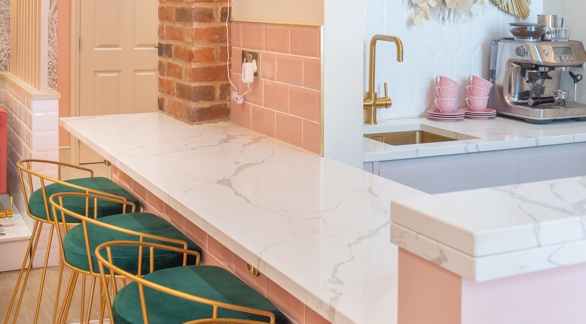 Modern cafe counter with chic decor at Beautification Nottingham, Nottingham, England, GB.