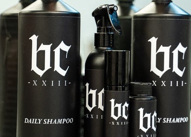 Barberista shampoo products on display in Celbridge, County Kildare, IE.