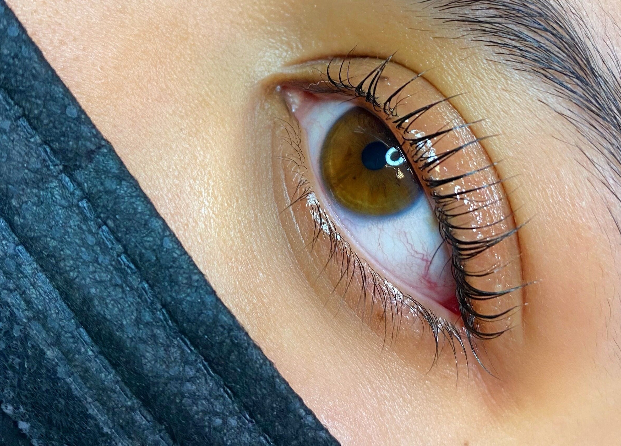 Closeup of refined eyelashes at LashFit Artists - Eyelash & Brow Professionals, Cape Town, Western Cape, ZA.